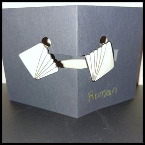 Vintage Marked "Roman" Cream Enamel Clip Earrings